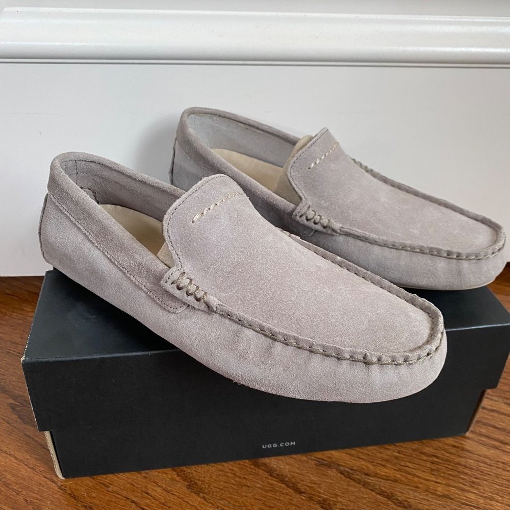 UGG Loafers Leather Suede Moccasins Henrick Gray Slip-ons Gray Mens Size 7 New - Picture 9 of 12